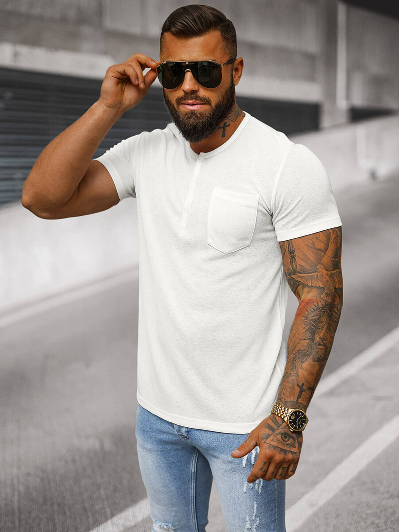 Camiseta de hombre blanco OZONEE O/L1453
