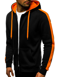 Sudadera de hombre negro-naranja OZONEE JS/2015