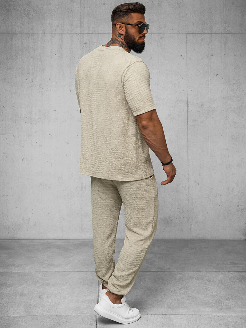 Camiseta de hombre beige OZONEE O/Y960T