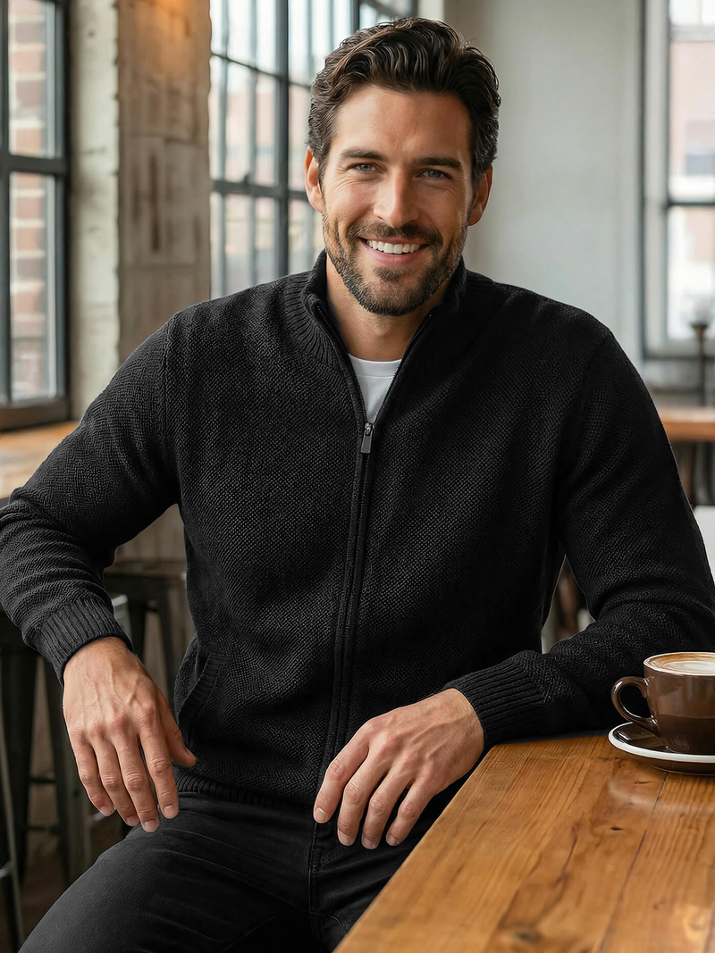 Jersey de hombre negro OZONEE JS/59B3611/3