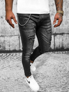 Vaqueros de hombre negras OZONEE O/MB465