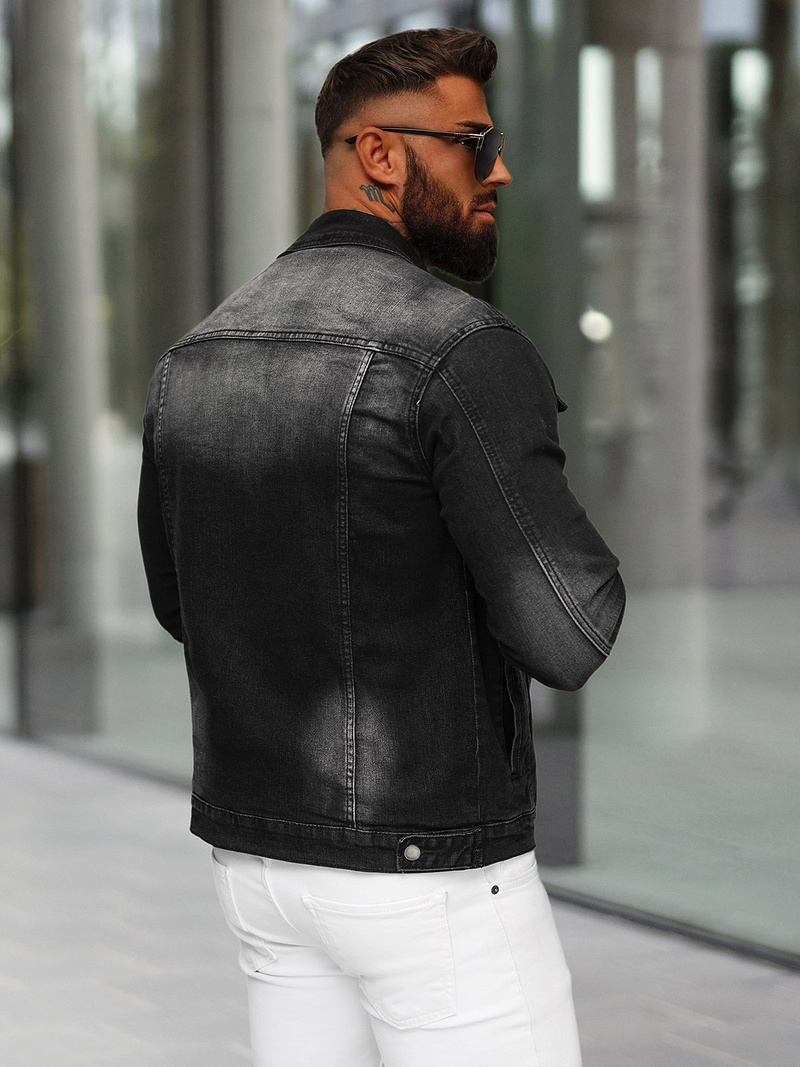Chaqueta vaquera de hombre negra OZONEE NB/MJ512N