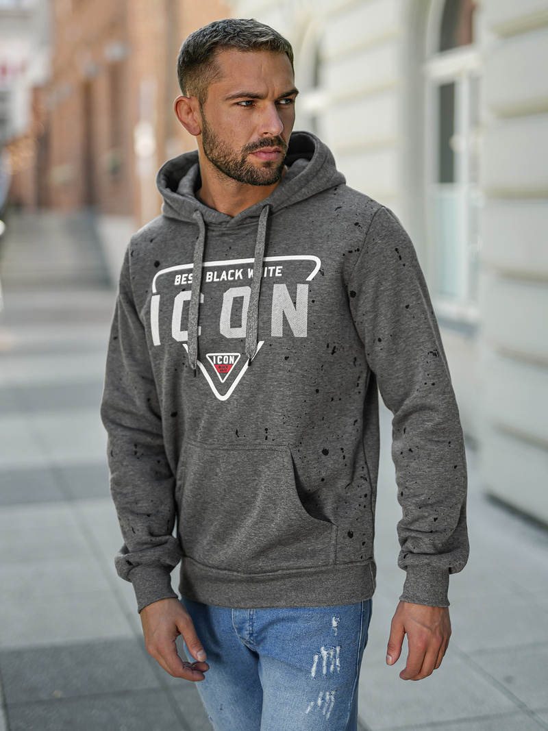 Sudadera de hombre grafito OZONEE JS/8B1737/5