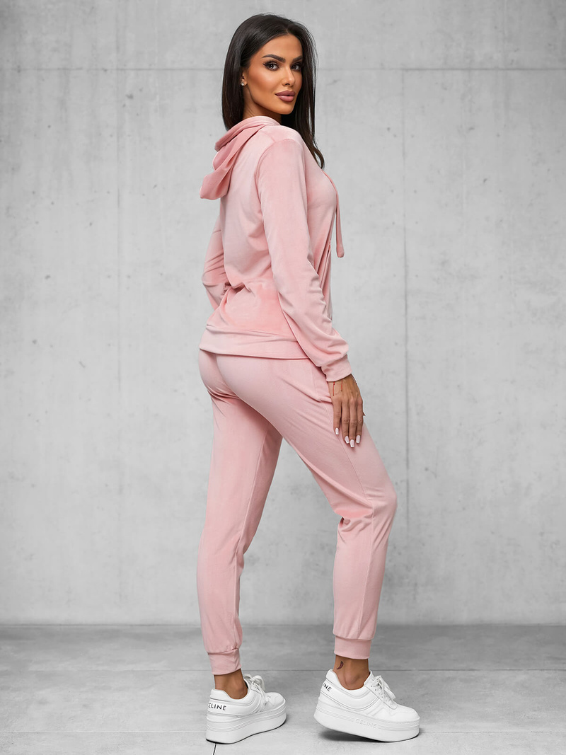 Chándal velour de mujer de rosa claro OZONEE JS/35C1612/20