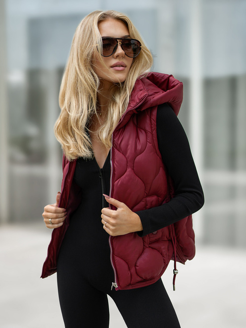 Chaleco de mujer burdeos OZONEE JS/5M3235/1