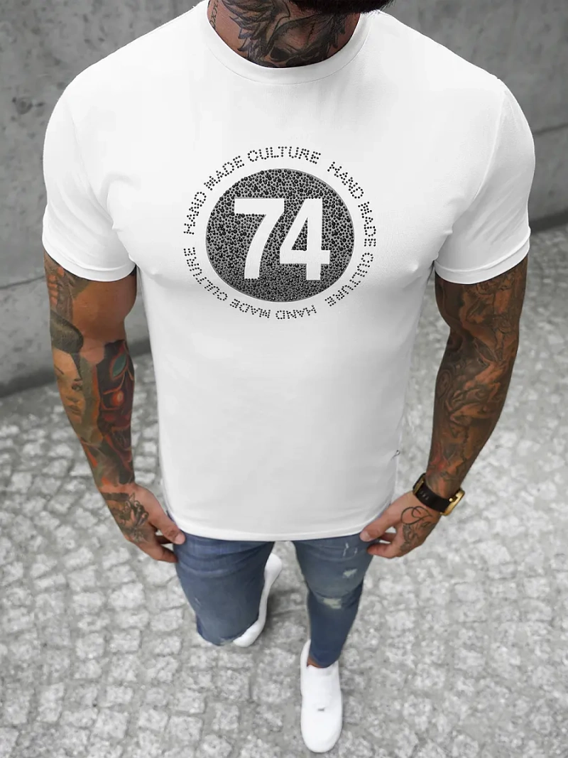 Camiseta de hombre blanco OZONEE NB/3003Z