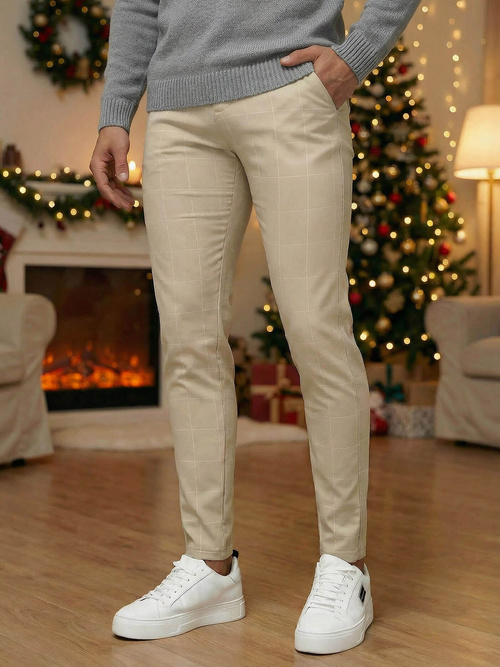 Pantalón chino de hombre beige OZONEE DJ/5505Z