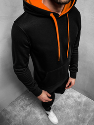 Sudadera de hombre negro-naranja OZONEE JS/2011Z