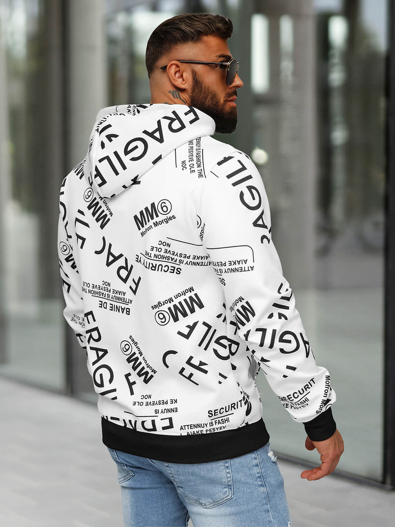 Sudadera de hombre blanca OZONEE JS/8B1255/1