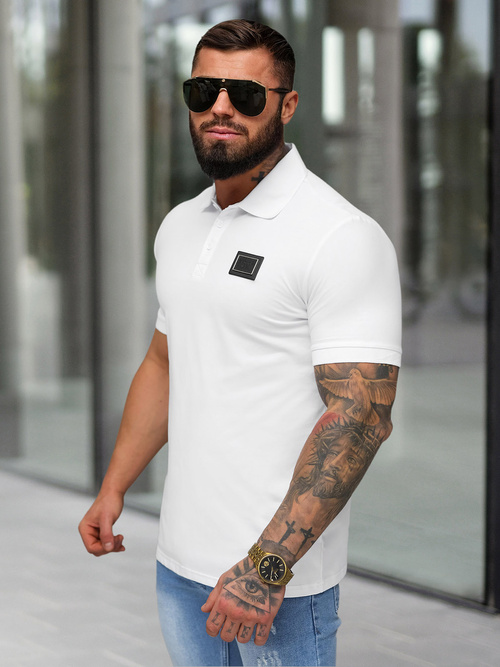 Polo de hombre blanca OZONEE NB/MT3124