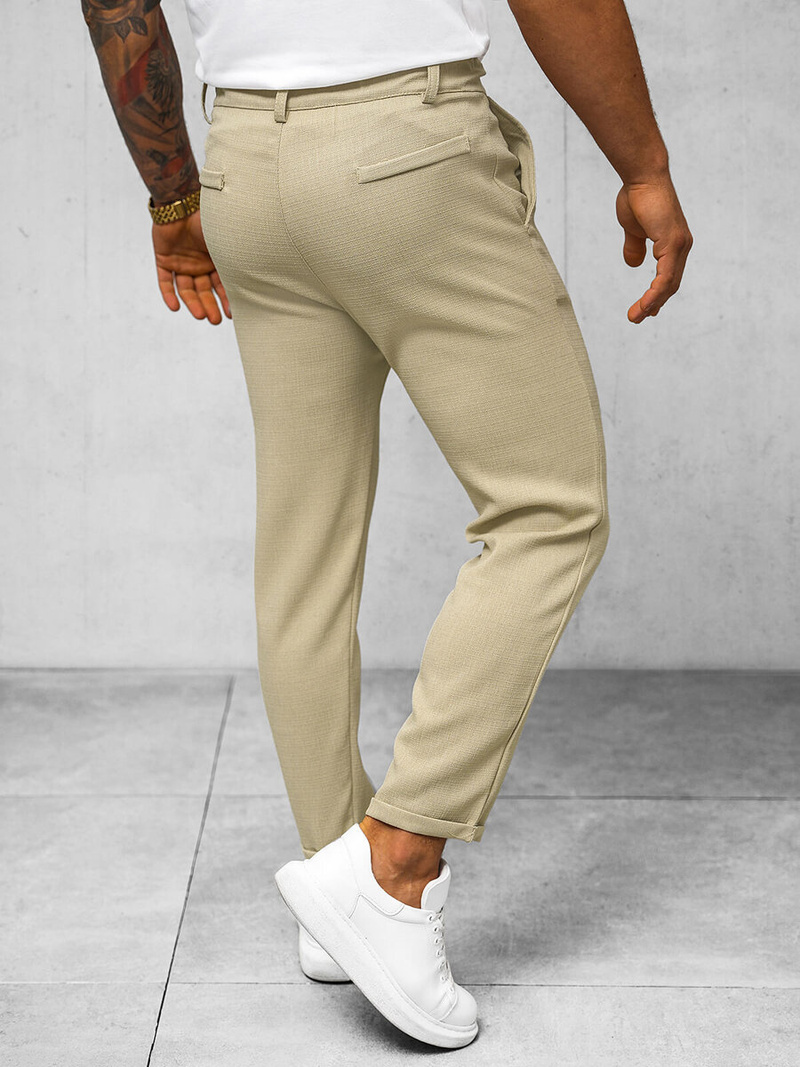 Pantalón chino de hombre beige OZONEE O/K971SP