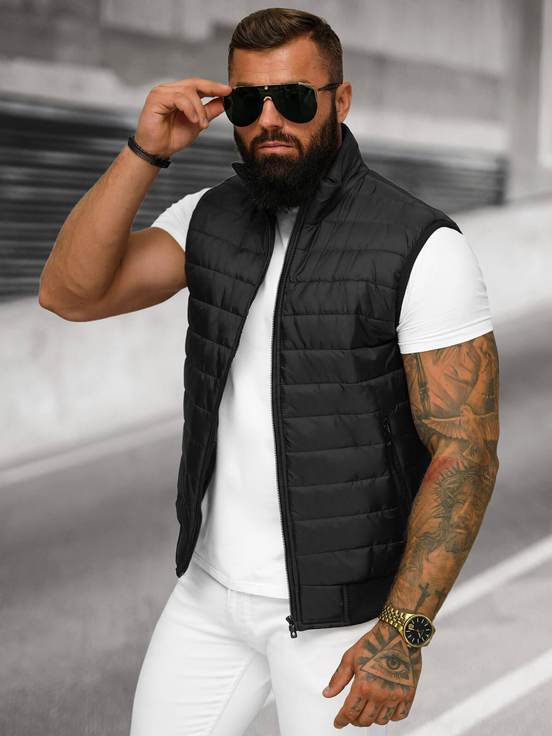 Chaleco de hombre negra OZONEE JS/MY77Z