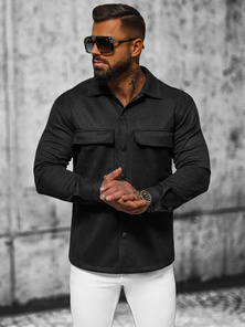 Camisa de hombre negra OZONEE O/GOM23039