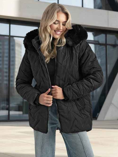 Chaqueta de mujer negra OZONEE JS/16M9296/392