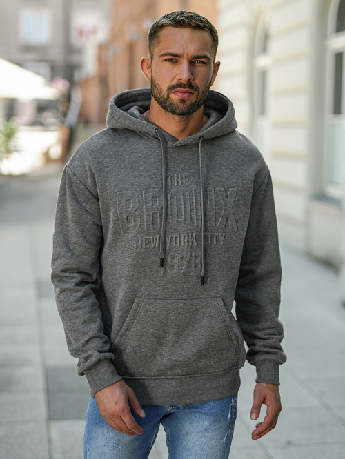 Sudadera de hombre grafito OZONEE JS/8B1776/5