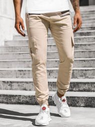 Pantalón jogger de hombre beige OZONEE ZAZ/191376