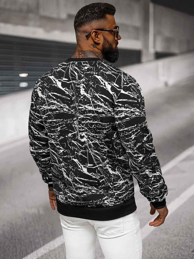 Sudadera de hombre negra OZONEE JS/8B1222/3