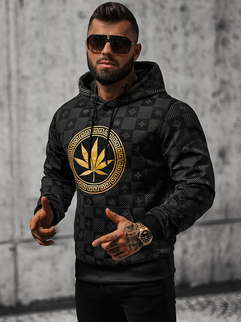 Sudadera de hombre negra OZONEE O/B265