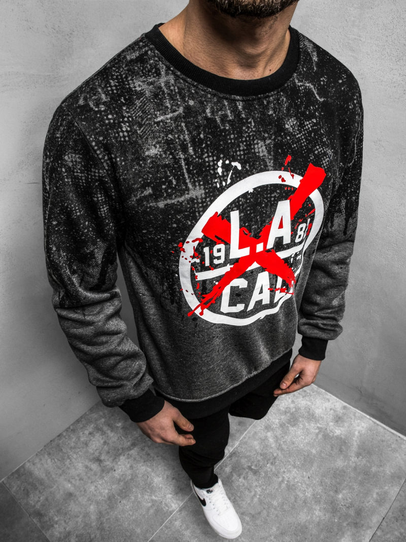 Sudadera de hombre negra OZONEE JS/22053Z