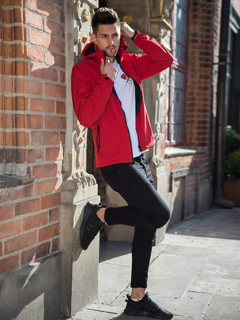 Chaqueta softshell de hombre roja OZONEE JS/56008Z