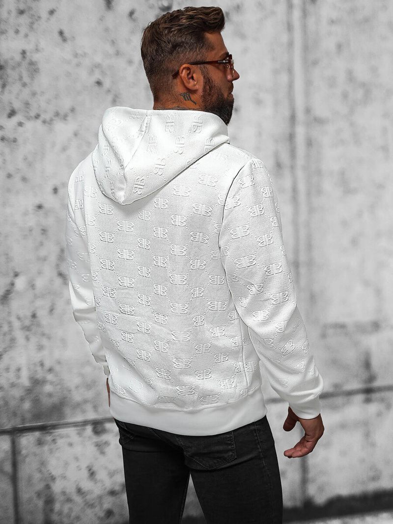 Sudadera de hombre blanco OZONEE JS/3B566