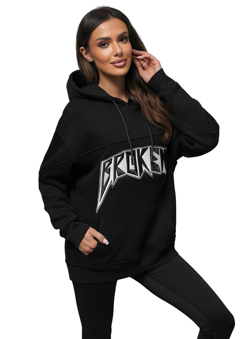 Sudadera de negra OZONEE O/SWE23019Z