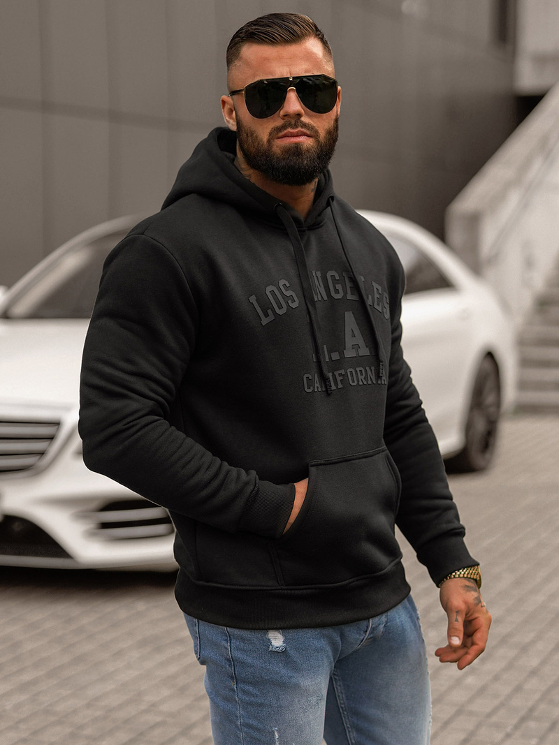 Sudadera de hombre negra OZONEE JS/8B1356/3