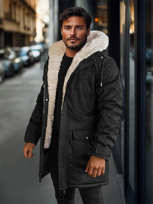 Chaqueta de invierno de hombre negra OZONEE JS/5M120/392Z