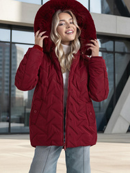 Chaqueta de mujer burdeos OZONEE JS/16M9296/06