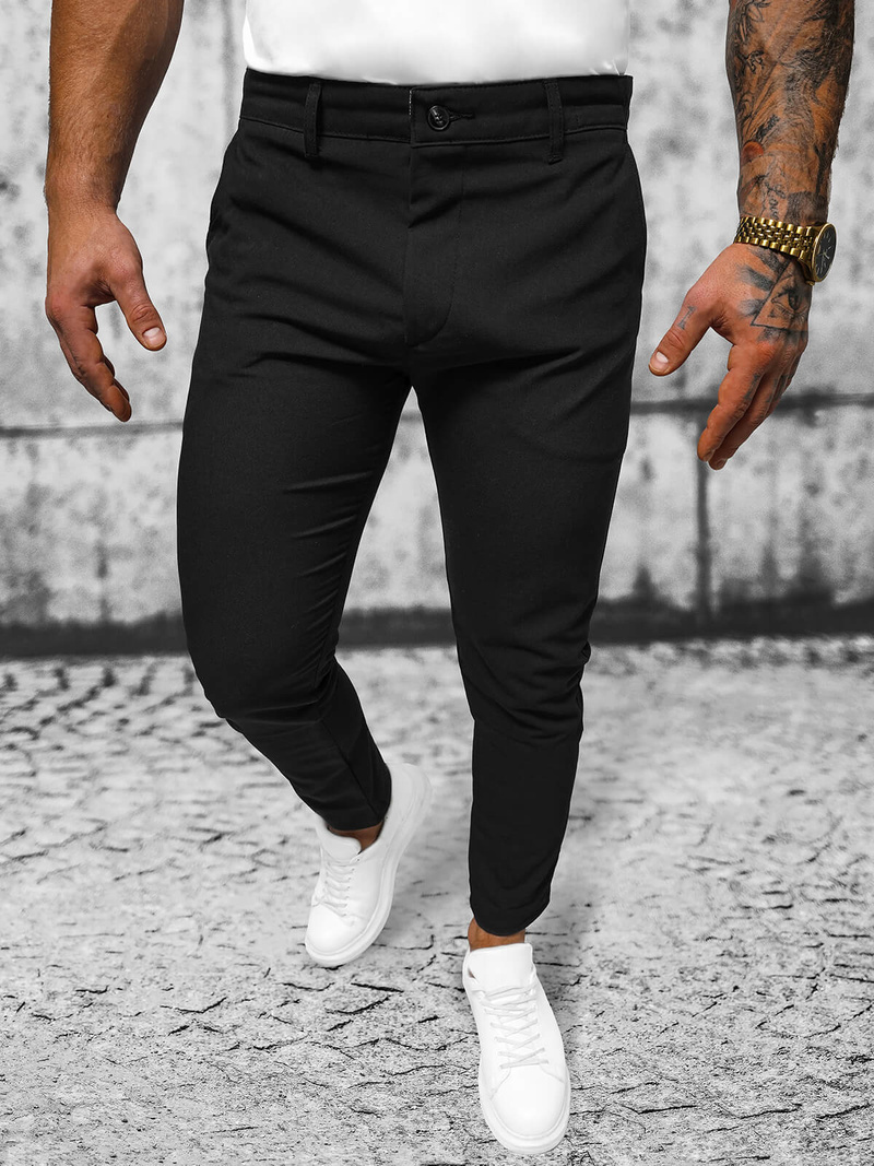 Pantalón chino de hombre negras OZONEE O/4000