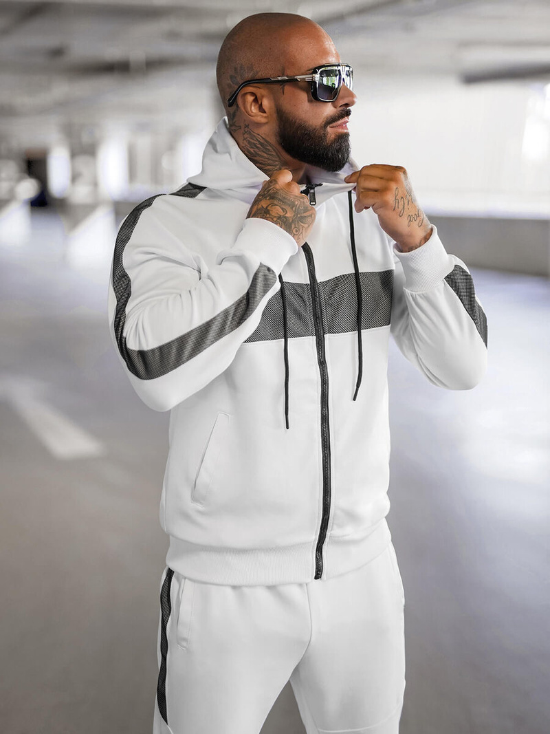 Chándal de hombre blanco OZONEE JS/8C8115/1Z
