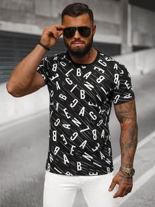 Camiseta de hombre negra OZONEE JS/8T1196/3