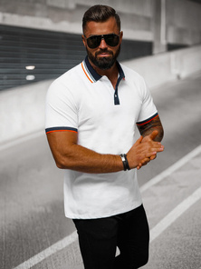 Polo de hombre blanca OZONEE O/DA719