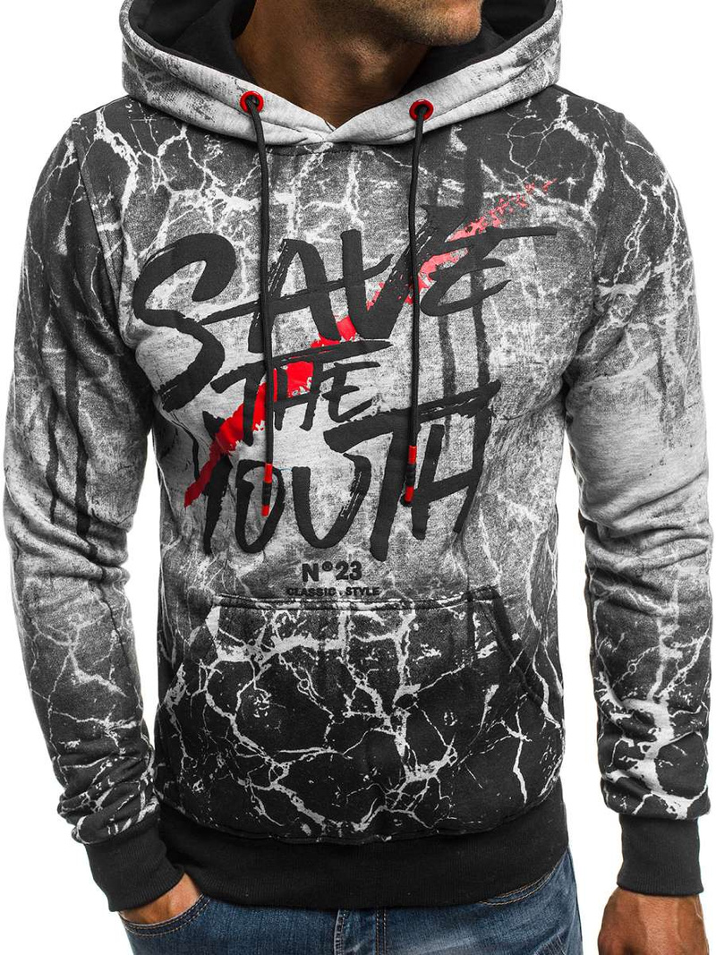 Sudadera de hombre gris OZONEE JS/DD267Z