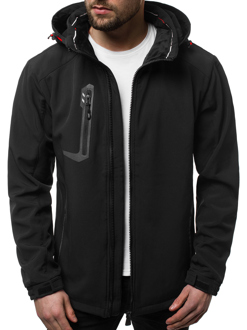 Chaqueta de hombre negra-roja OZONEE GE/12267