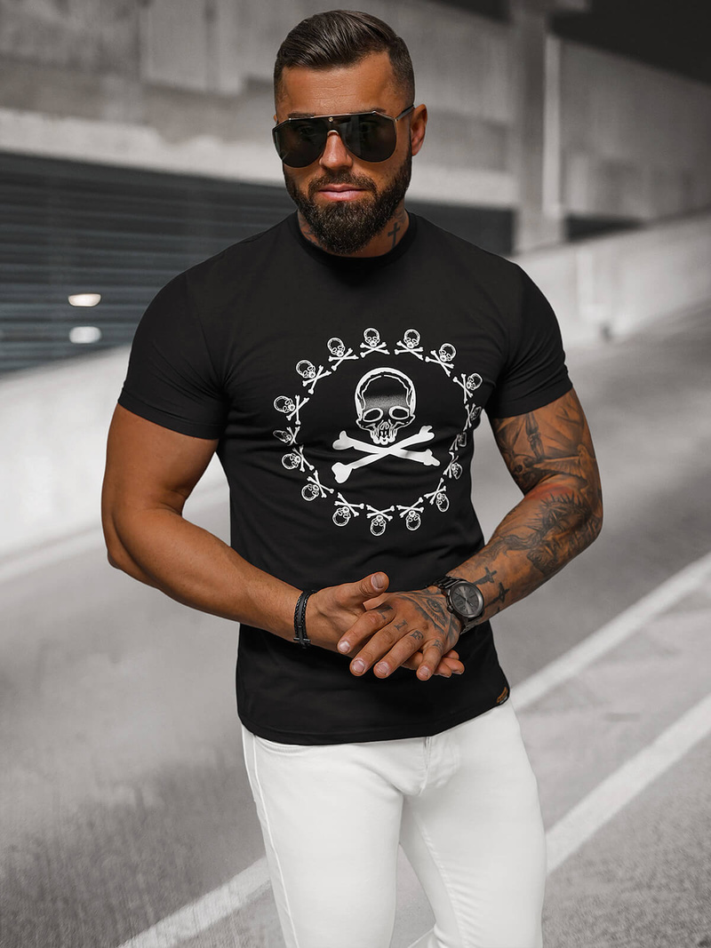 Camiseta de hombre negras OZONEE NB/MT3068