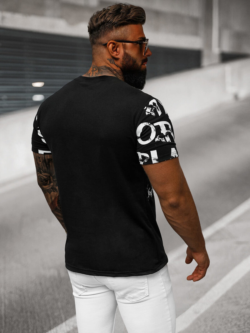 Camiseta de hombre negra OZONEE O/8T1280/3