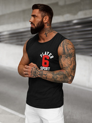 Camiseta sin mangas de hombre negra OZONEE JS/8B1717/3Z