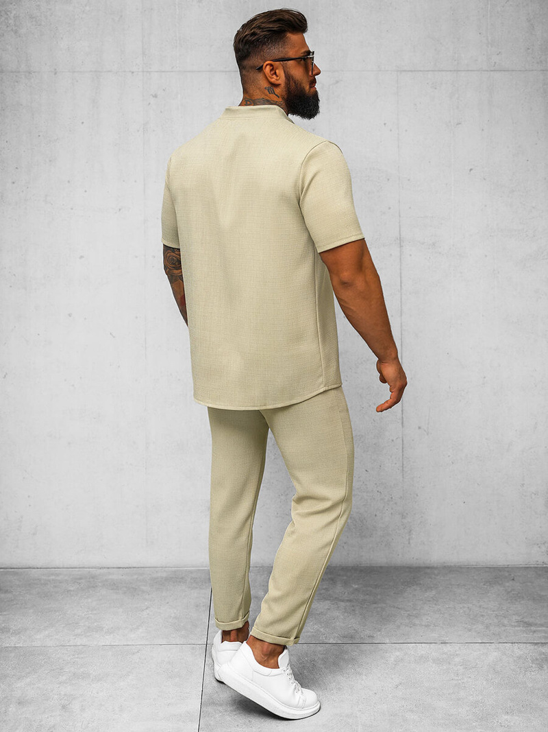 Pantalón chino de hombre beige OZONEE O/K971SP
