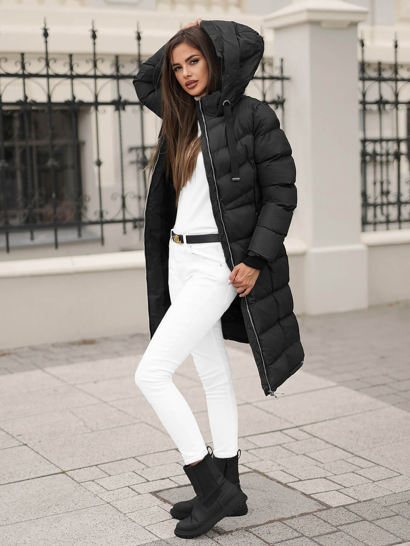 Chaqueta de mujer negra OZONEE JS/M736/392Z