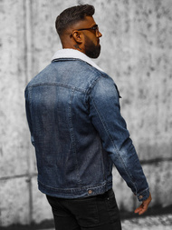 Chaqueta vaquera de hombre sherpa azul oscuro OZONEE NB/MJ516BSZ