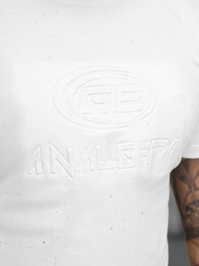 Camiseta de hombre blanco OZONEE O/QQ1390