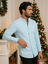 Camisa de hombre azul claro OZONEE O/V54