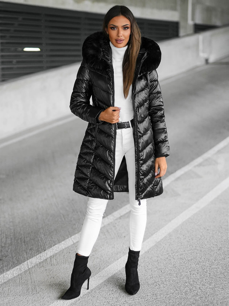 Chaqueta de mujer negro OZONEE JS/16M9100/392Z