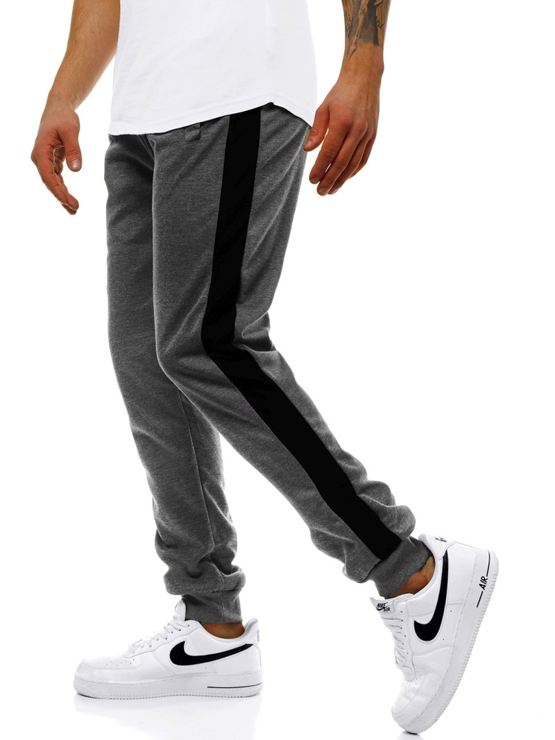 Pantalón de chándal de hombre grafito-negro OZONEE JS/JZ11006