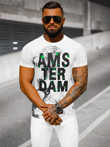 Camiseta de hombre blanca OZONEE O/T128/1