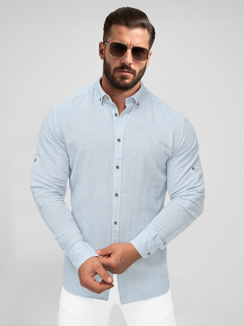 Camisa de hombre azul claro OZONEE O/V148