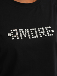 Camiseta de mujer negro-plata OZONEE JS/YJ77716