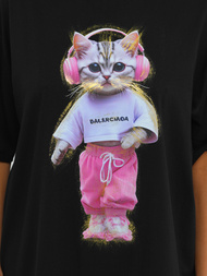 Camiseta de mujer negra OZONEE DJ77423