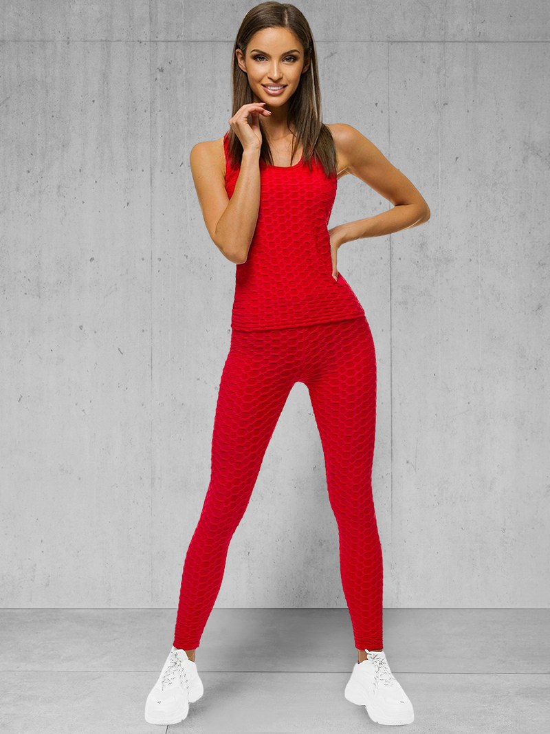 Conjunto de chándal de dos piezas de rojo ZONEE JS/YW88037/5